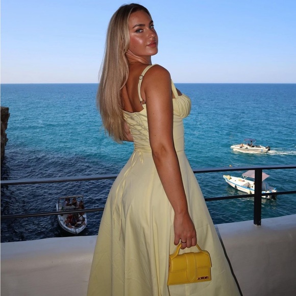 HOUSE OF CB 'Carmen' Buttercup Bustier Sundress - Picture 8 of 16